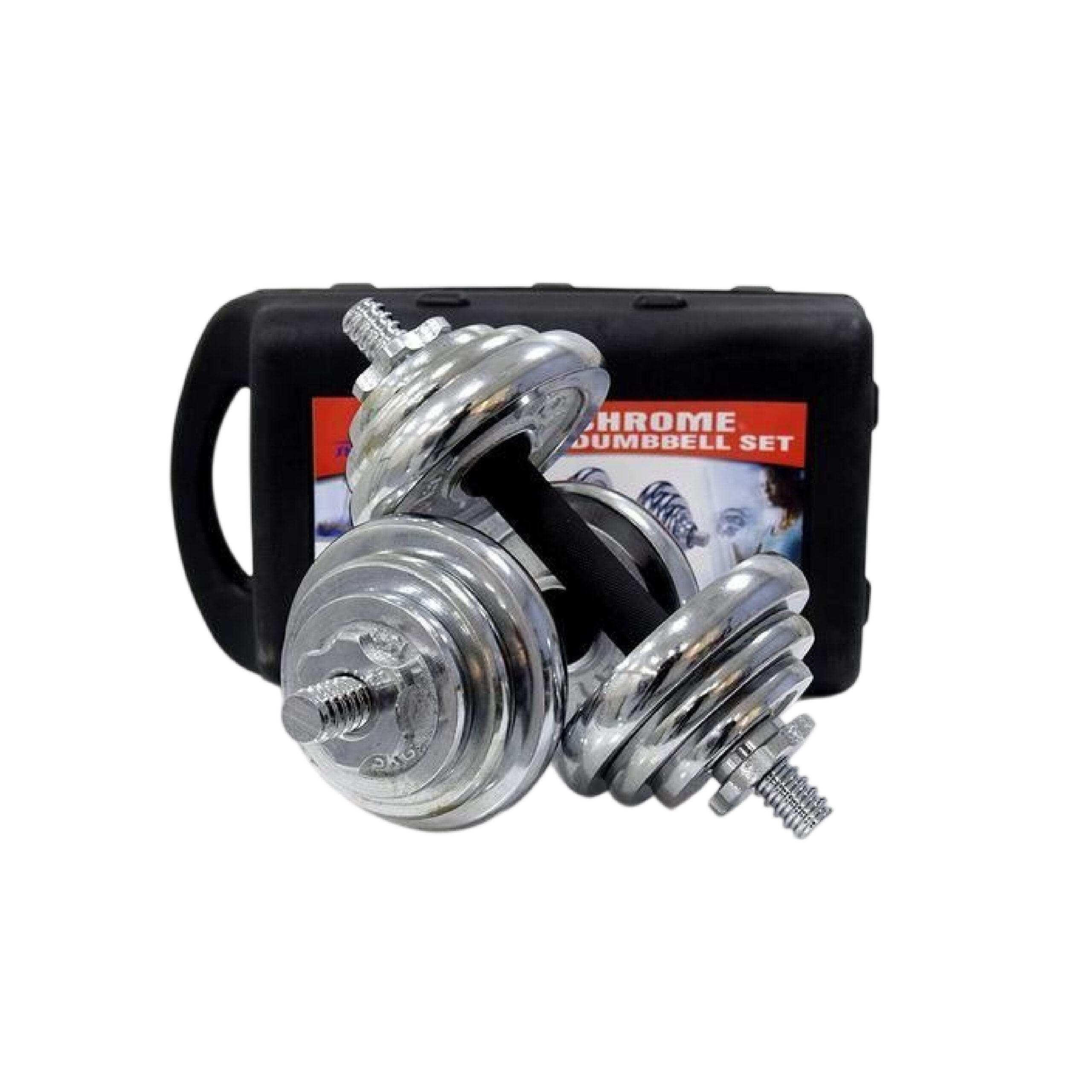 20kg-01 Chrome Dumbbell Set – 20KG (With Carry Case) - Image 1