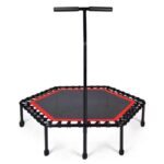 Fitness Hexagon Trampoline with Handle – Indoor Exercise Rebounder