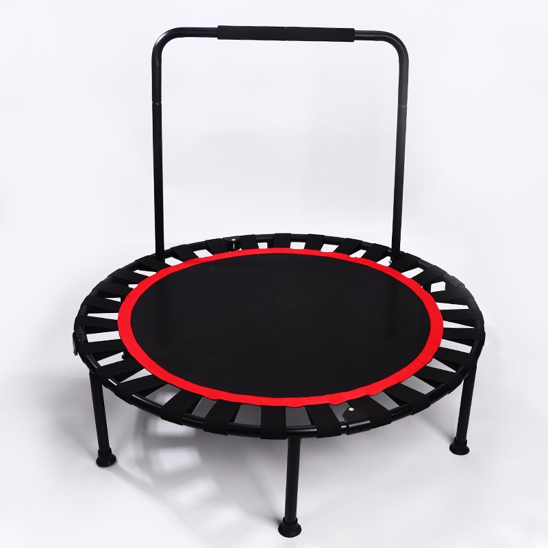 He99446af1ddf42bd9a472c69f428495 Mini Fitness Trampoline with Handle – Home Cardio Rebounder - Image 1