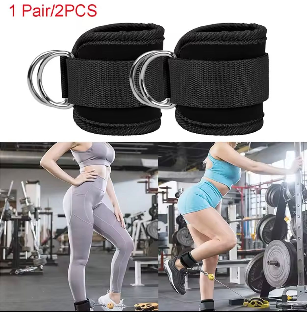 Untitled - 2026-03-06T125844.733 2PCS Adjustable Ankle Straps for Cable Machines - Image 1