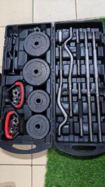 58KG Adjustable Dumbbell, Barbell & Kettlebell Set - Image 2