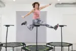Fitness Hexagon Trampoline with Handle – Indoor Exercise Rebounder - Image 3