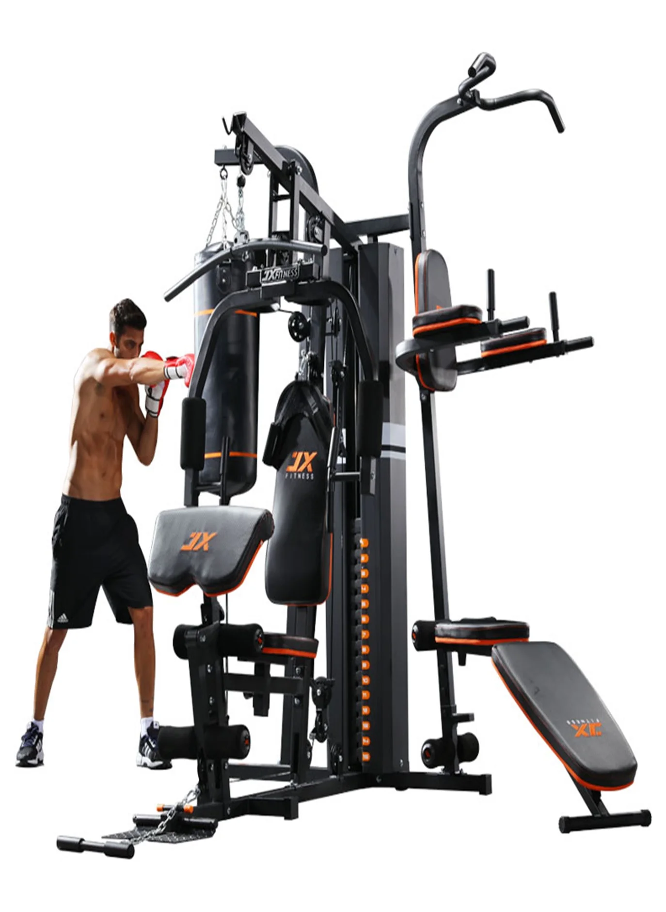 PS172 Multi Functional 3 Station multi gym With Punching Bag - Image 1