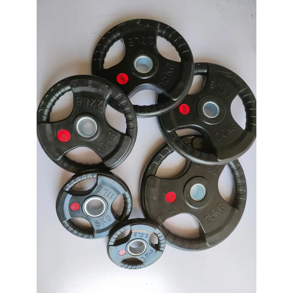 weight-plates Rubber Coated Tri-grip Olympic Weight Plates - Image 1